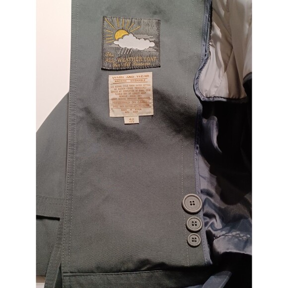 Men's All Weather Wear Trench Double Breasted Coat  With Removable Lining 42R - Picture 6 of 13